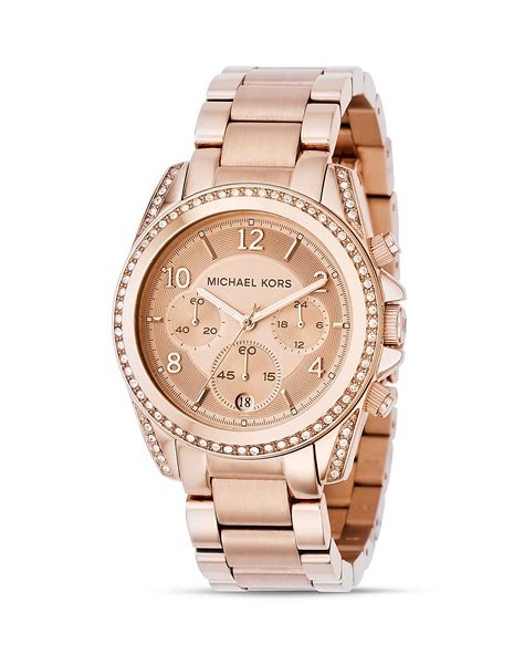 michael kors rose gold watch on wrist|rose gold mk watch men.